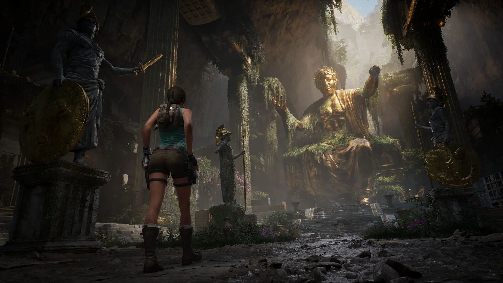 Legacy of Atlantis traversal scene showing modern movement and environmental scale